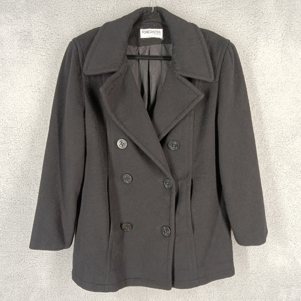 Forecaster Women's 12 Wool Pea Coat Double Breasted Classic Jacket Black